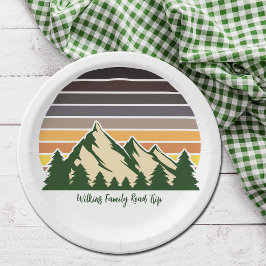 Custom Green Forest Mountain Nature Party Pappteller