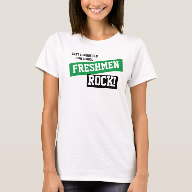 Custom Green Freshman High School  T-Shirt (Vorderseite)