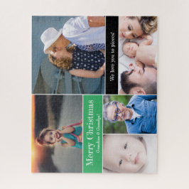 Custom Green frohe Weihnachten Oma und Opa Puzzle