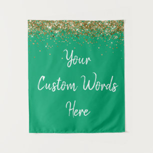 Custom Green Gold Birthday Party Foto Stand Prop Wandteppich