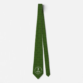 Custom Green GOLF Monogram Krawatte