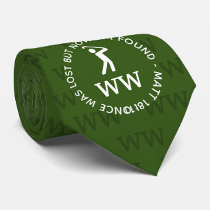 Custom Green GOLF Monogram Krawatte