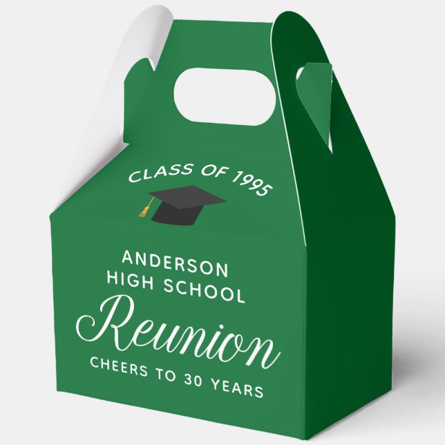 Custom Green High School Alumni Wiedersehen-Partys Geschenkschachtel (Vorderseite)