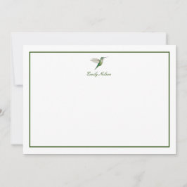 Custom Green Hummingbird Note Card Mitteilungskarte