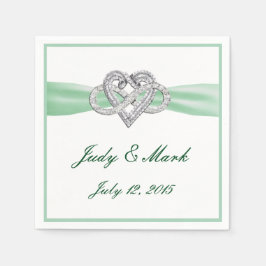 Custom Green Infinity Heart Paper Napkins Serviette