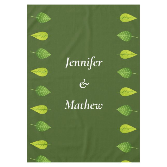 Custom Green Leaf Greenerity Tablecloth Tischdecke (Vorderseite)