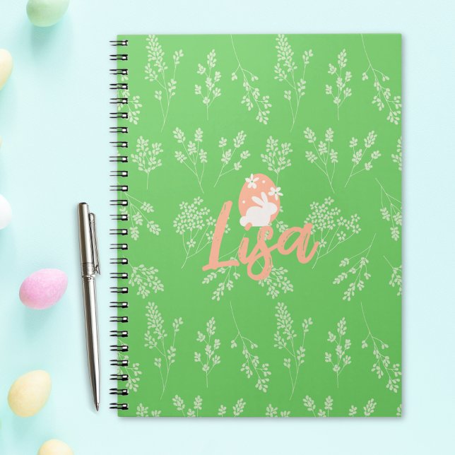 Custom Green Oaster Bunny Notebook Notizblock (Custom Green Easter Bunny Notebook)