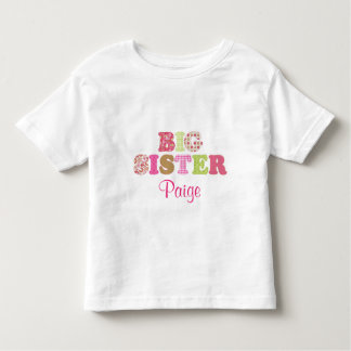 Custom Green & Pink Big Sister Shirt