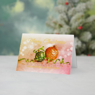 Custom Green Pink Orange Gold Tree Ornamente Gold