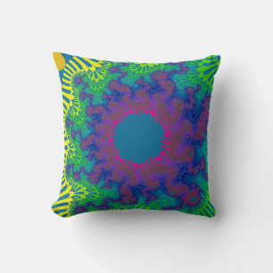 Custom Green Rainbow Sunburst Throw Kissen