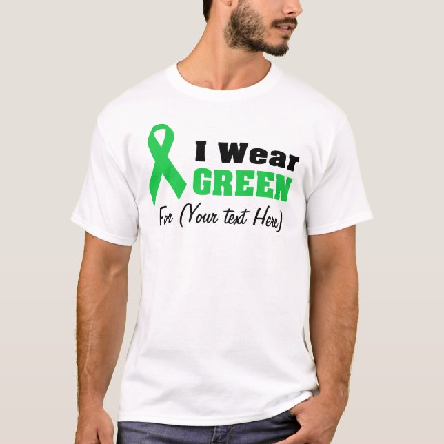 Custom Green Ribbon Awareness T-Shirt (Vorderseite)