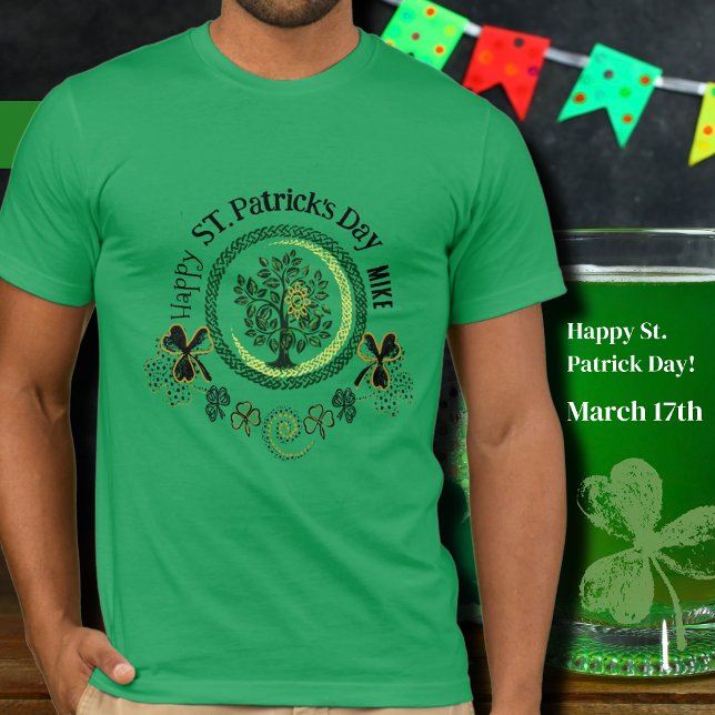 Custom Green Sharmrock Tree of Life T-Shirt (Custom Green Sharmrock Tree of life T-Shirt )