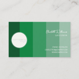 CUSTOM GREEN STRIPE FARBROUND ROUND COMPANY LOGO T VISITENKARTE
