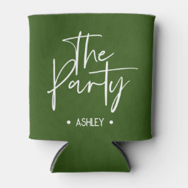 Custom Green "The Party Can Cooler - Bachelorette Dosenkühler