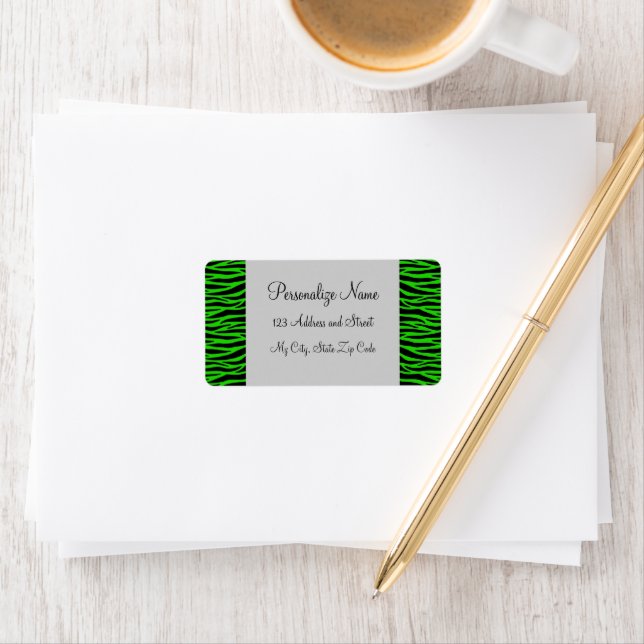 Custom Green Zebra Adressaufkleber (Insitu)
