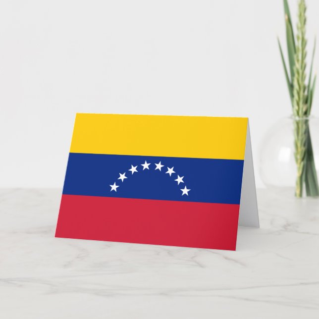 Custom greeting card with flag of Venezuela Karte (Vorderseite)