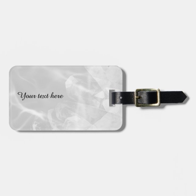 Custom grey crystal luggage tag gepäckanhänger (Vorderseite horizontal)