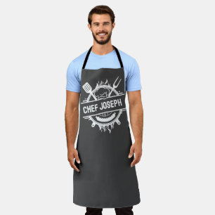 Custom Grey Name Koch Grill Cook Vatertag Geschenk Schürze