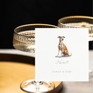 Custom Greyhound Pet Wedding Serviette