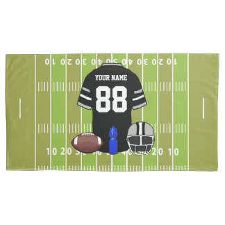 Custom Grill Eisen Football Jersey auf dem Feld Kissenbezug