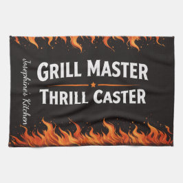 Custom Grill Master Thrill Caster BBQ Fire Dad Nam Geschirrtuch