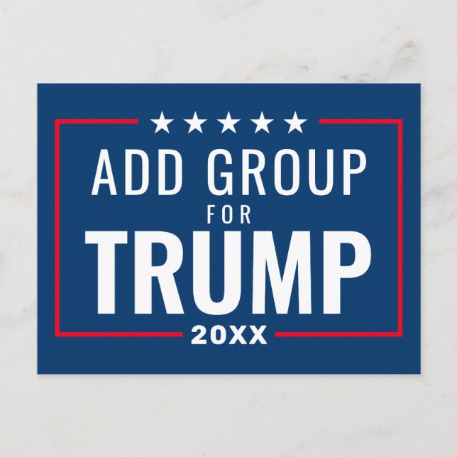Custom Group for Trump 2024 - Red white blue Postkarte (Vorderseite)