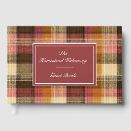 Custom Guest Book Gingham Style Vacation Rentals Gästebuch