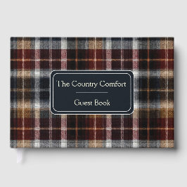 Custom Guest Book Gingham Style Vacation Rentals Gästebuch
