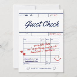 Custom Guest Check Wedding Save the Date Card
