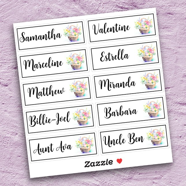 Custom Guest List 10 Names Blume Bouquet Aktionsko Aufkleber (Von Creator hochgeladen)