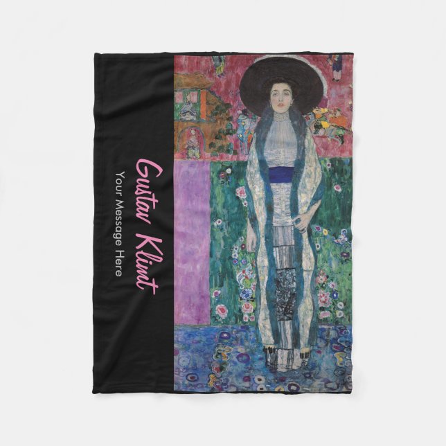 Custom Gustav Klimt Portrait Adele Bloch Bauer Fleecedecke (Vorderseite)