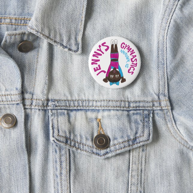 Custom Gymnastics Academy Gym Gymnast Tumbling Button (Beispiel)