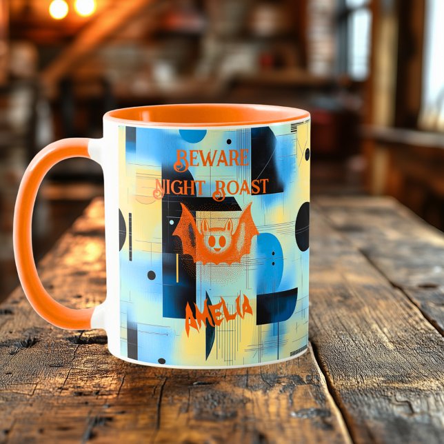 Custom Halloween - Bat Night Roast Neorennebel Tasse (Von Creator hochgeladen)