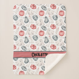 Custom Halloween Niedlich Ghost Bone Candle Pumpki Sherpadecke