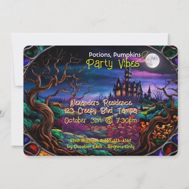 Custom Halloween-Party Einladen Spuk House Einladung (Vorderseite)