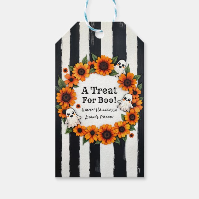 Custom Halloween-Party Fevor - "A Leckerei for Boo Geschenkanhänger (Vorderseite)