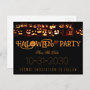 Custom Halloween-Party Save the Date Pumpkin Ankündigungspostkarte