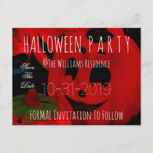 Custom Halloween-Party Save the Date Pumpkins Ankündigungspostkarte
