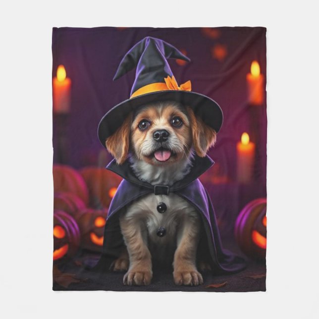 Custom Halloween Pet Blanket | Spooky & Cute Gift Fleecedecke (Vorderseite)