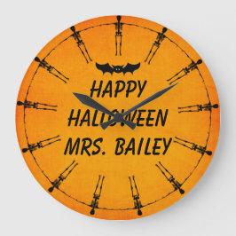 Custom Halloween Skelettuhr Große Wanduhr
