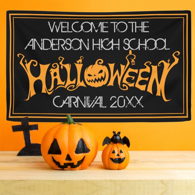 Custom Halloween Spuk House Carnival Black Banner (Von Creator hochgeladen)