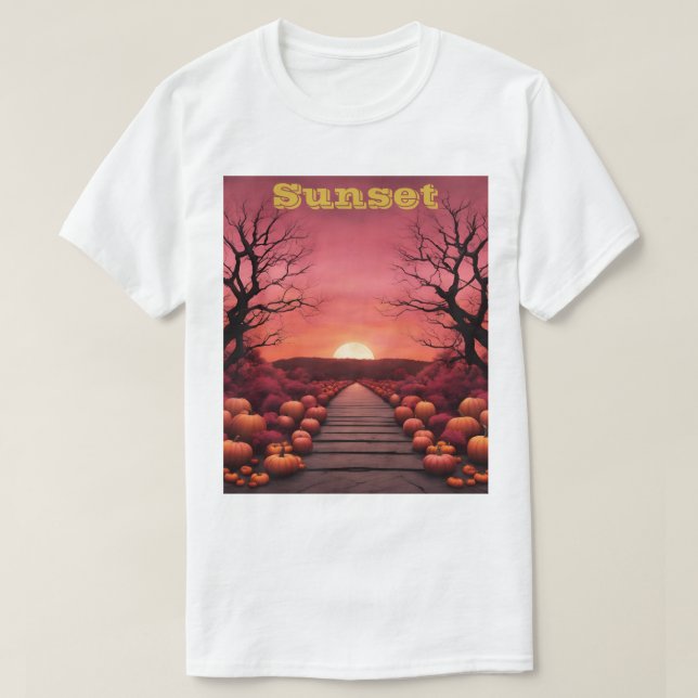Custom Halloween Sunset T - Shirt (Design vorne)
