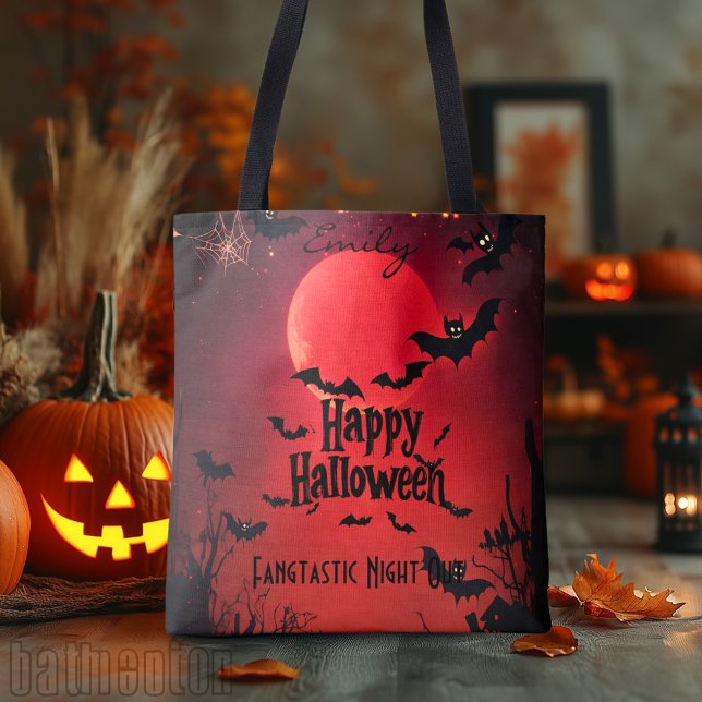 Custom Halloween Tasche mit Fledermäusen und Rotem (Von Creator hochgeladen)