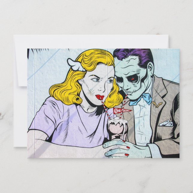 Custom Halloween Themed Wedding Invitation Einladung (Vorderseite)