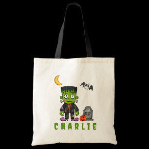 Custom Halloween Trick oder Treat Frankenstein Bat Tragetasche