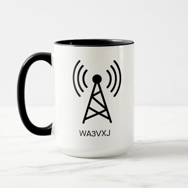 Custom HAM Radio Call Sign Gift Amateur Radio Tasse (Links)