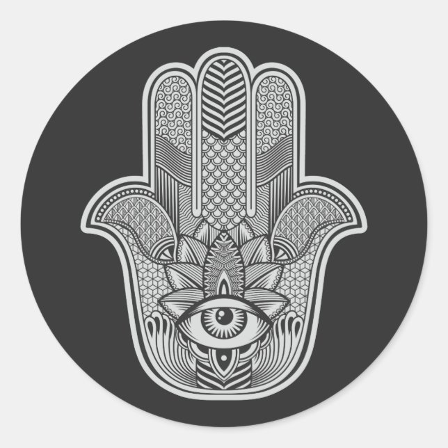 Custom Hamsa Runder Aufkleber (Vorderseite)