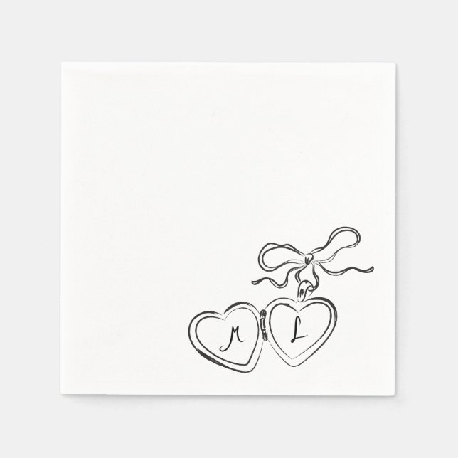Custom Hand Drawing Wedding Napkins Klasse Serviette (Vorderseite)