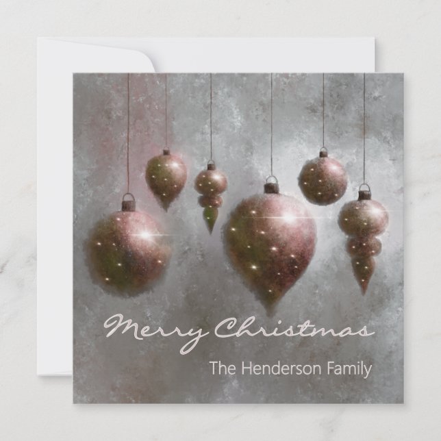 Custom Hanging Christmas Baubles Copper on Silver  (Vorderseite)