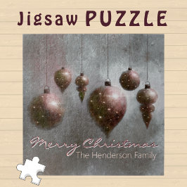 Custom Hanging Christmas Baubles Kupfer Grau - Puzzle